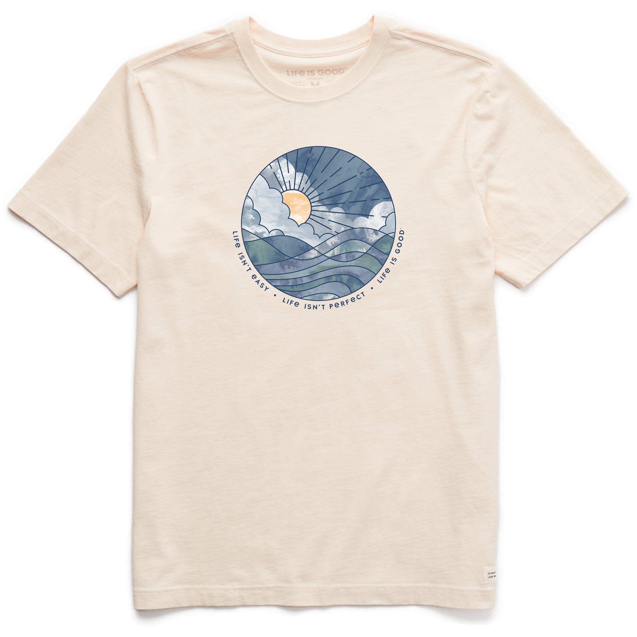 Men's Short Sleeve Crusher Tee -Life isn't easy waves