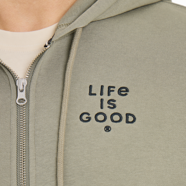 Men's Good Vibes Fleece Zip Hoodie - Crafty LIG Stack - Life is Good Westport, Canada