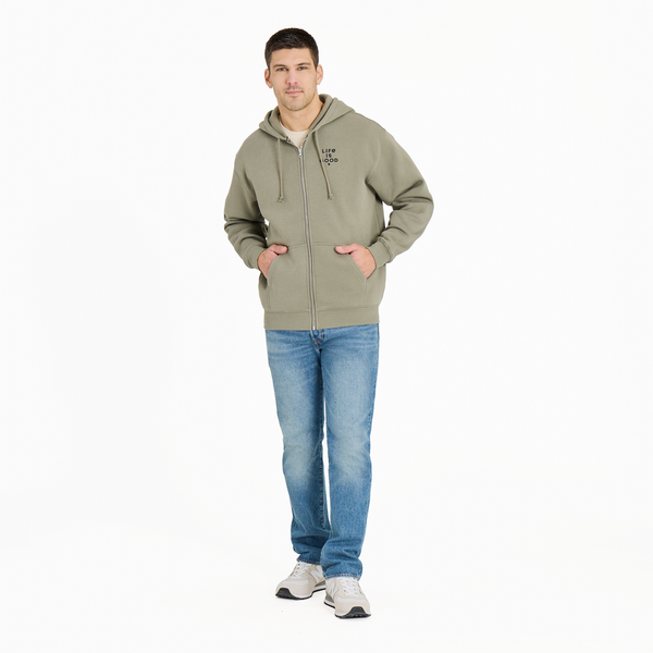Men's Good Vibes Fleece Zip Hoodie - Crafty LIG Stack - Life is Good Westport, Canada