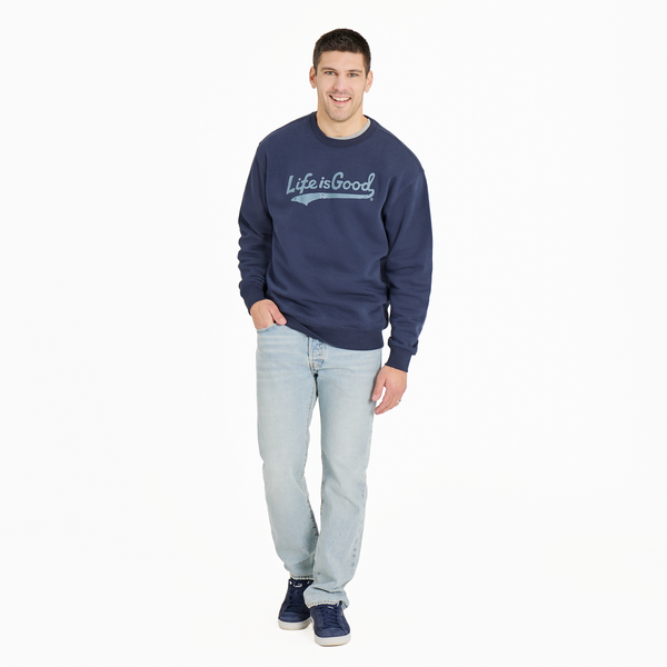 Men's Good Vibes Fleece Crew - Tonal LIG Ballyard (Inkwell Blue) - Life is Good Westport, Canada