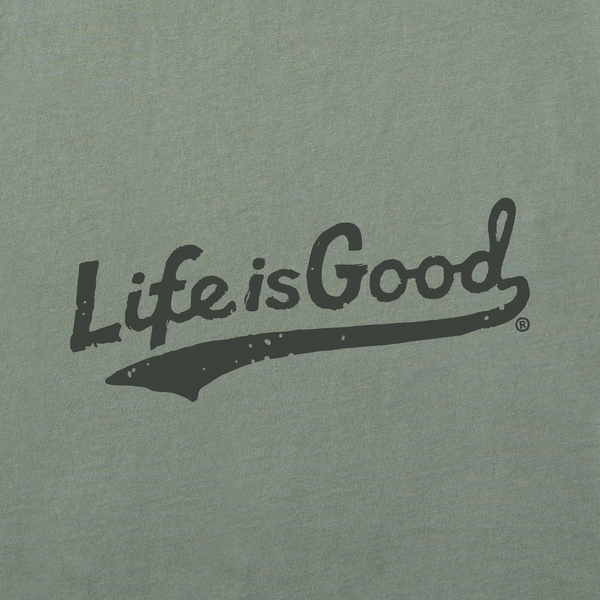 Men's Good Vibes Fleeece Crew - Tonal LIG Ballyard (Moss Green) - Life is Good Westport, Canada