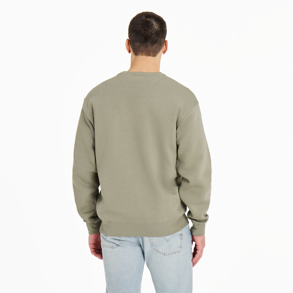 Men's Good Vibes Fleeece Crew - Tonal LIG Ballyard (Moss Green) - Life is Good Westport, Canada