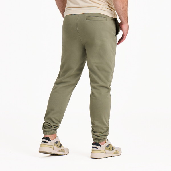 Men's Good Vibes Fleece Jogger - Solid (Moss Green) - Life is Good Westport, Canada