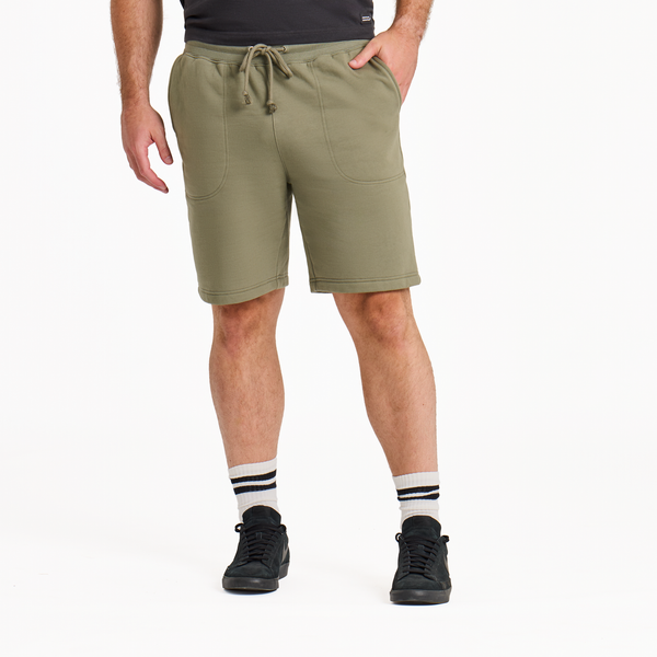Men's Good Vibes Fleece Short - Solid (Moss Green) - Life is Good Westport, Canada