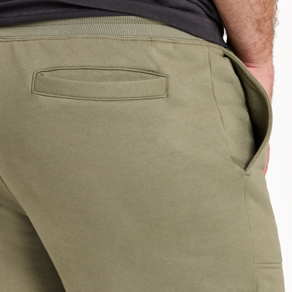 Men's Good Vibes Fleece Short - Solid (Moss Green) - Life is Good Westport, Canada