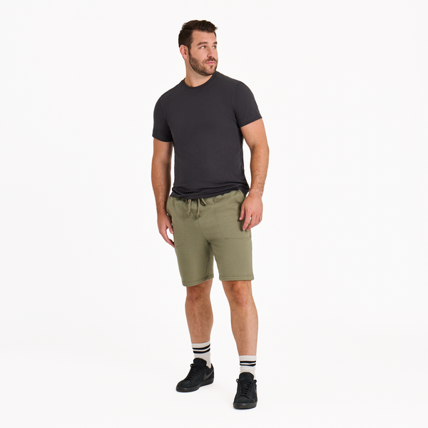 Men's Good Vibes Fleece Short - Solid (Moss Green) - Life is Good Westport, Canada