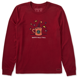 Women's Long Sleeve Crusher Tee - Happy Fall Y'all