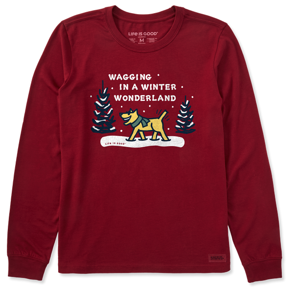 Women's Long Sleeve Crusher Tee - Wagging Wonderland
