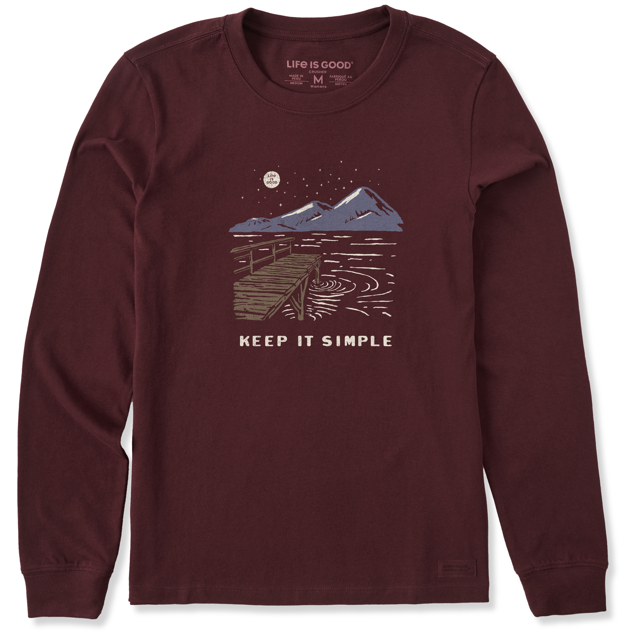 Women's Long Sleeve Crusher Tee - Keep it Simple Dock