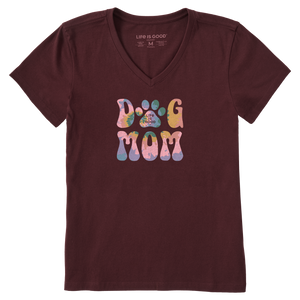 Women's Crusher Vee - Tie Dye Dog Mom