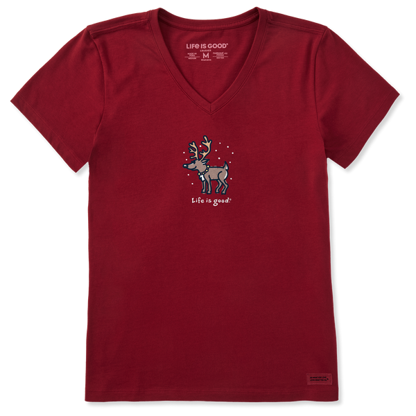 Women's Crusher Vee - Snowy Reindeer