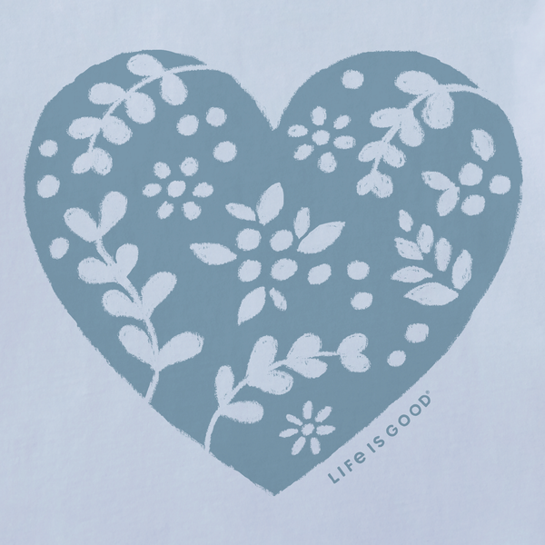 Women's Long Sleeve Crusher Vee - Woodcut Heart