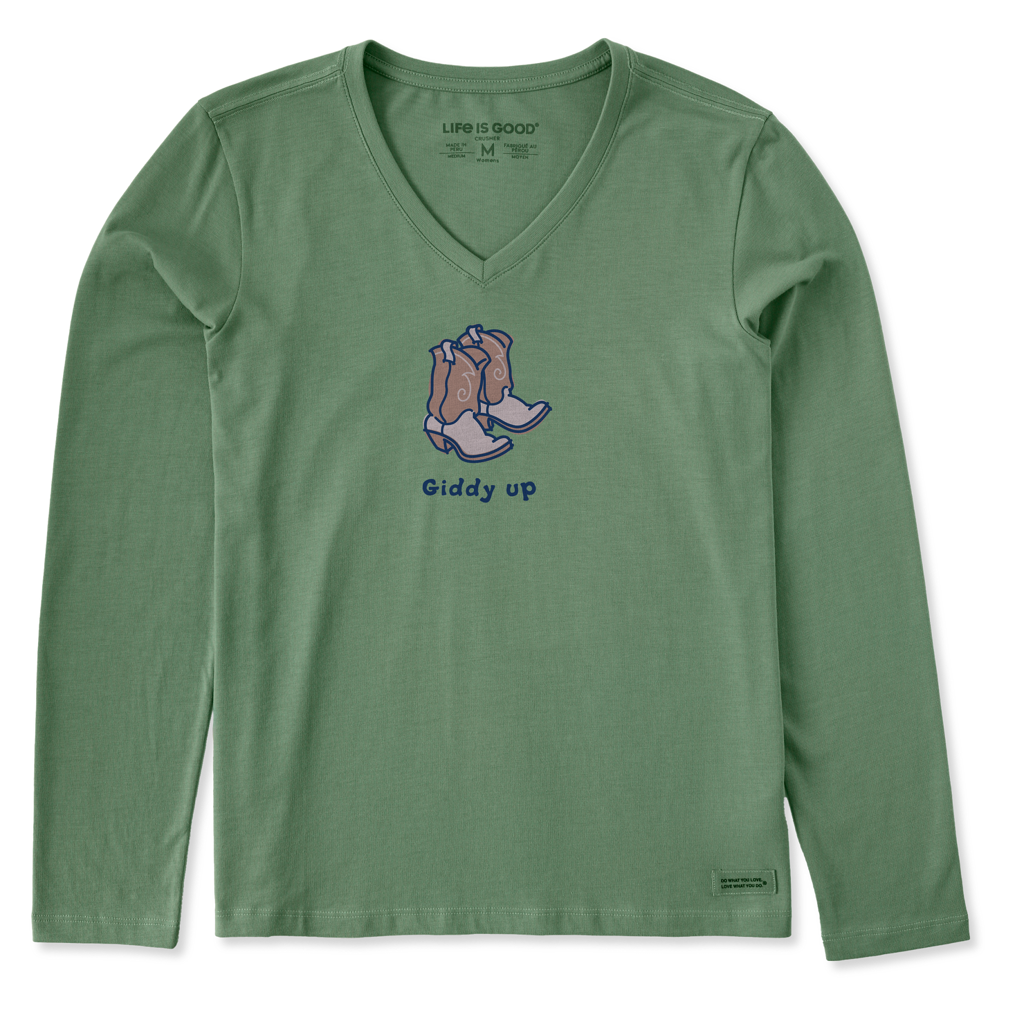 Women's Long Sleeve Crusher Vee - Giddy Up