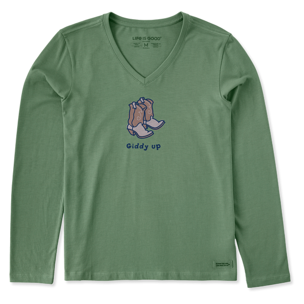Women's Long Sleeve Crusher Vee - Giddy Up
