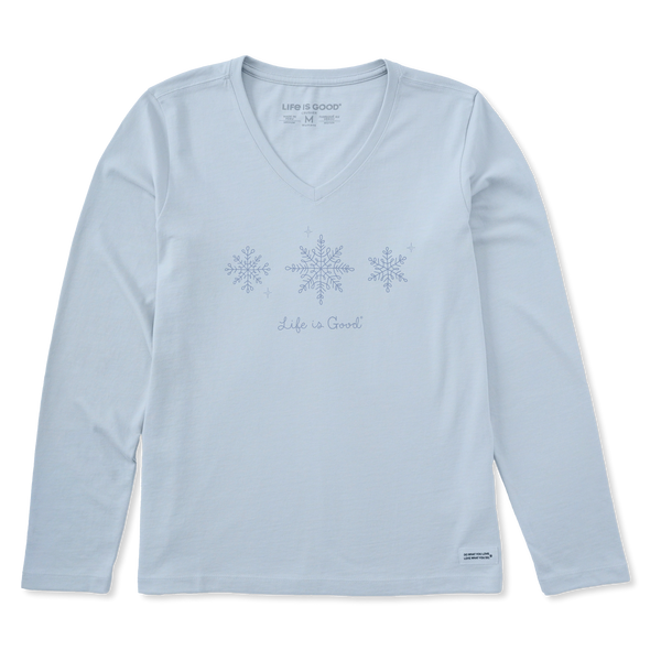 Women's Long Sleeve Crusher Vee - Three Snowflakes - Life is Good Westport, Canada