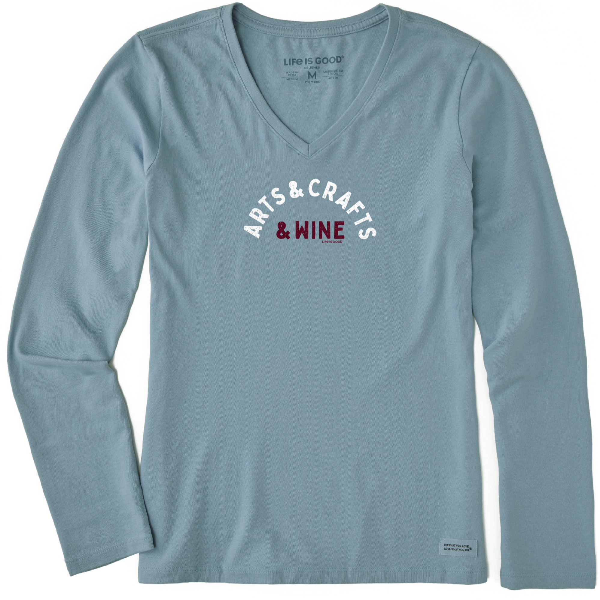 Women's Long Sleeve Crusher Vee - Arts & Crafts & Wine