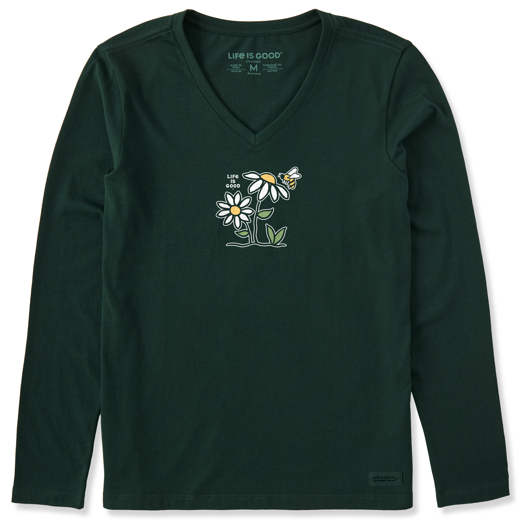 Women's Long Sleeve Crusher Vee - Bee Daisy