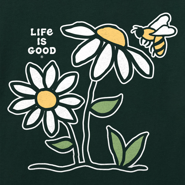 Women's Long Sleeve Crusher Vee - Bee Daisy