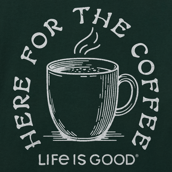 Women's Long Sleeve Crusher Vee - Here For The Coffee - Life is Good Westport, Canada