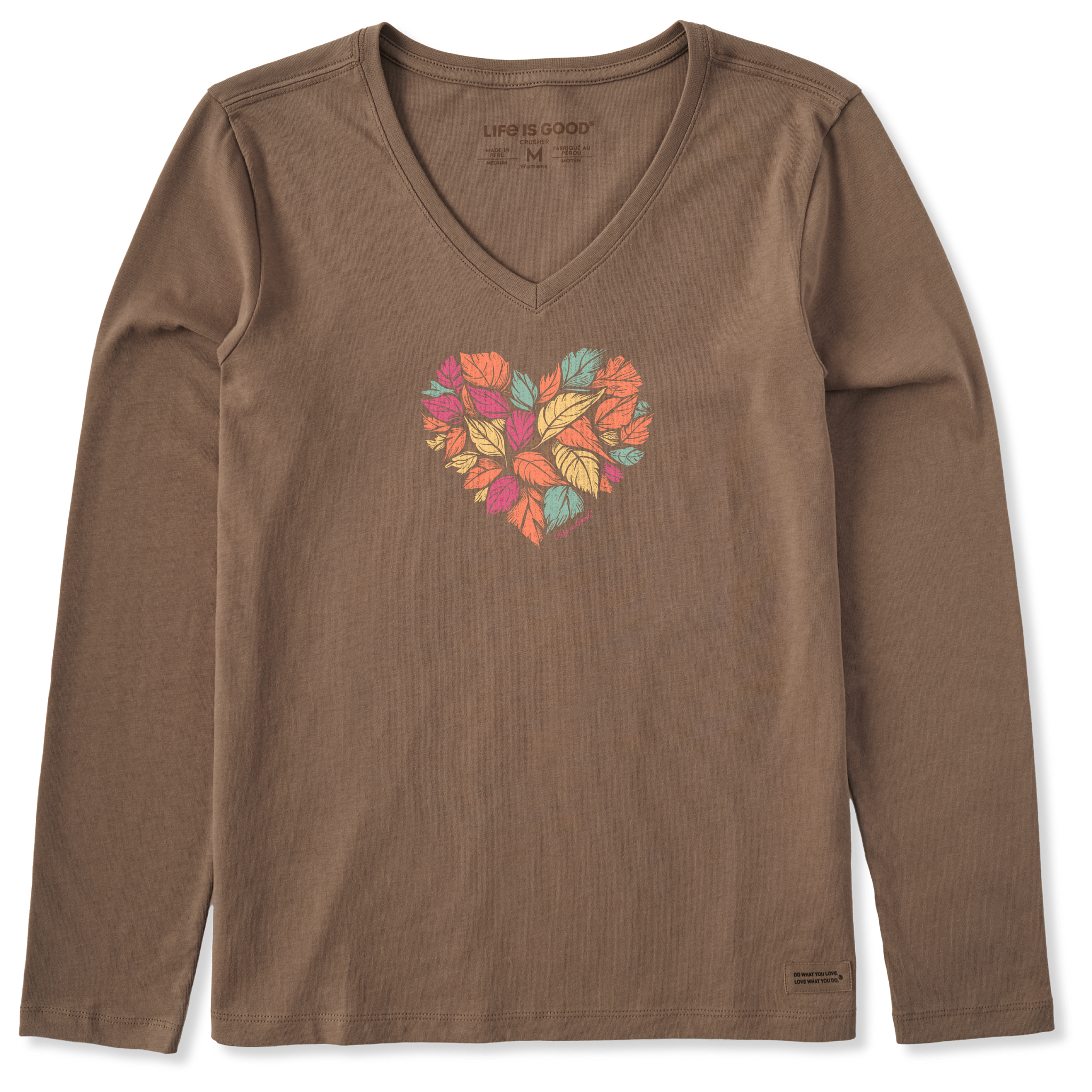 Women's Long Sleeve Crusher-LITE Vee - Leaf Heart