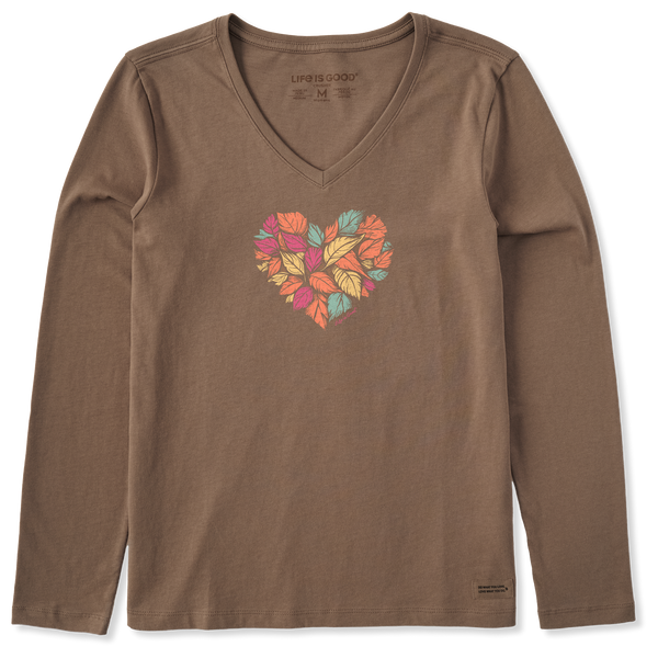 Women's Long Sleeve Crusher-LITE Vee - Leaf Heart