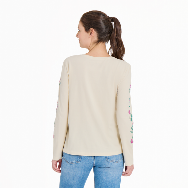 Women's Long Sleeve Crusher-LITE Tee - Woodblock Floral
