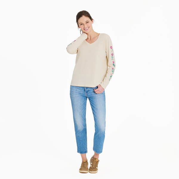 Women's Long Sleeve Crusher-LITE Tee - Woodblock Floral