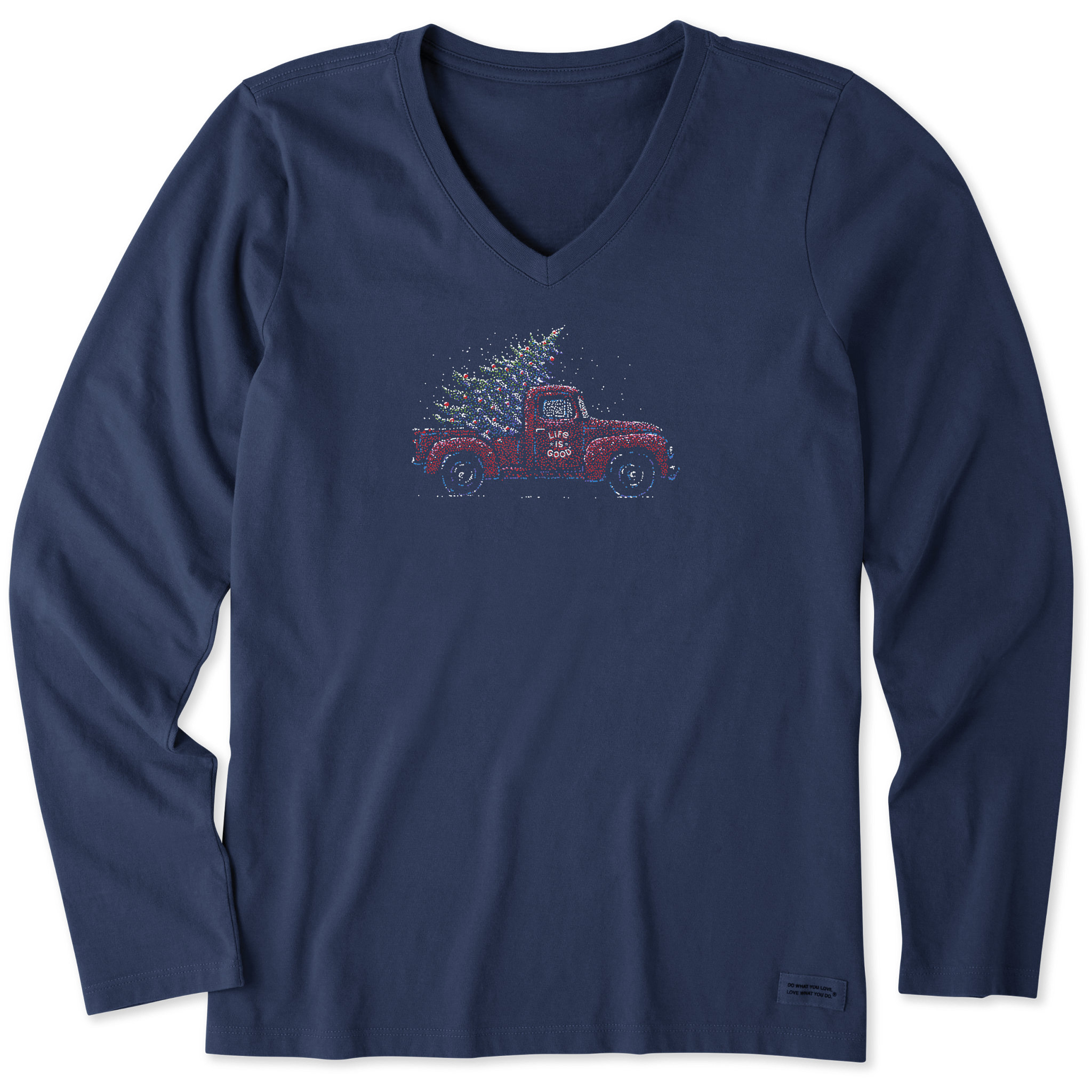 Women's Long Sleeve Crusher-LITE Vee - Christmas Tree Truck