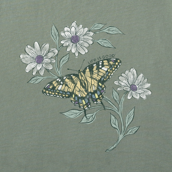 Women's Long Sleeve Striped Crusher-LITE Hooded Tee - Tiger Butterfly
