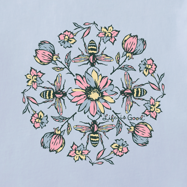 Women's  Long Sleeve Striped Crusher-LITE Hooded Tee - Floral Bee