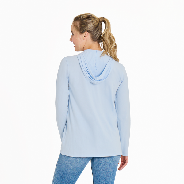 Women's  Long Sleeve Striped Crusher-LITE Hooded Tee - Floral Bee