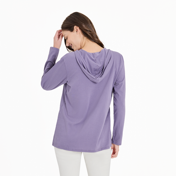 Women's  Long Sleeve Striped Crusher-LITE Hooded Tee - Breathe Sun