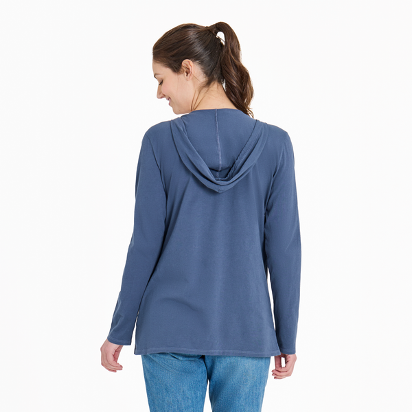 Women's Long Sleeve Striped Crusher-LITE Hooded Tee - Golden Hour