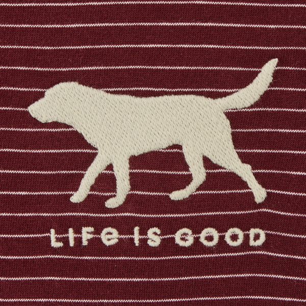 Women's  Long Sleeve Striped Crusher-LITE Hooded Tee - Dog Walking