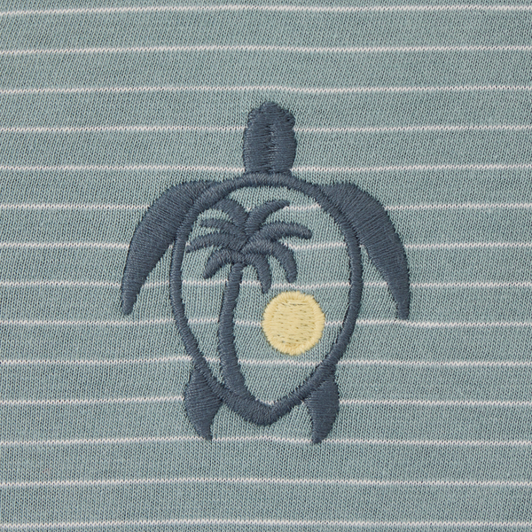 Women's  Long Sleeve Striped Crusher-LITE Hooded Tee - Mini Beach Turtle