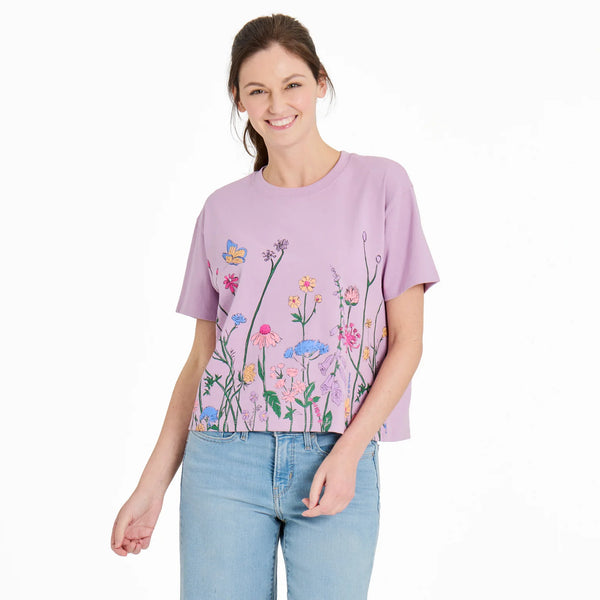 NEW STYLE! Women's Boxy Tee - Wildflower Garden