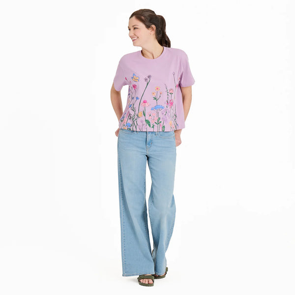 NEW STYLE! Women's Boxy Tee - Wildflower Garden