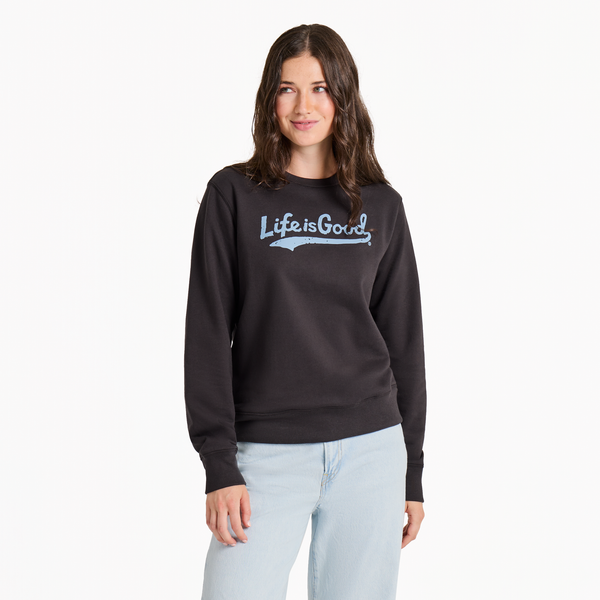 Women's Good Vibes Fleece Crewneck - Tonal LIG Ballyard (True Black)