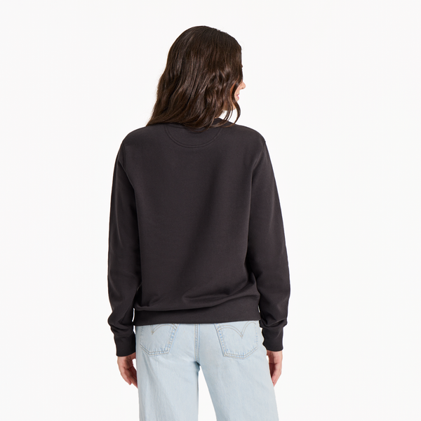 Women's Good Vibes Fleece Crewneck - Tonal LIG Ballyard (True Black)