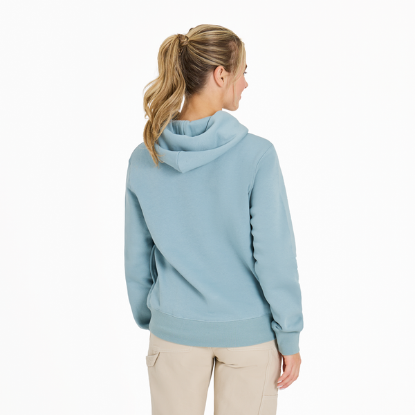 Women's Good Vibes Fleece Hoodie - Crafty Forest (Smokey Blue) - Life is Good Westport, Canada