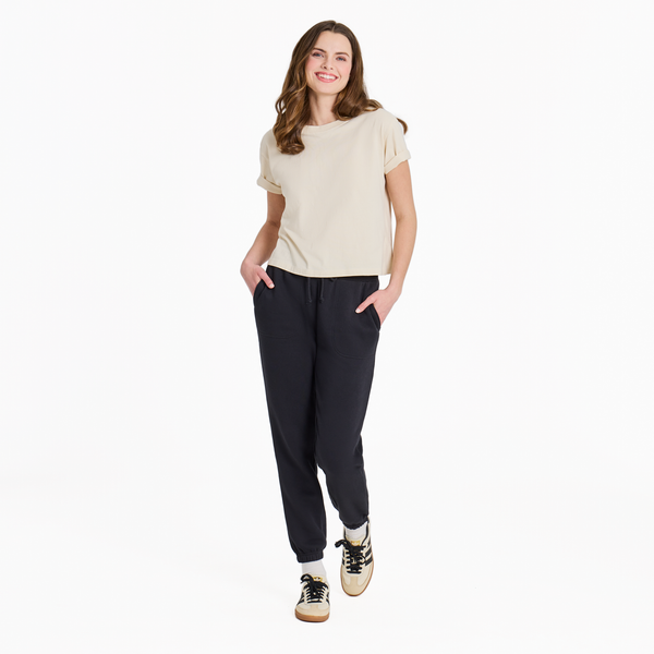 Women's Good Vibes Fleece Jogger - True Black - Life is Good Westport, Canada