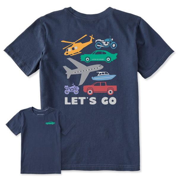 Kids Crusher Tee - Let's Go Vehicles - Life is Good Westport, Canada