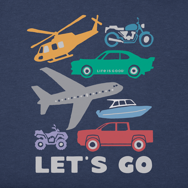 Kids Crusher Tee - Let's Go Vehicles - Life is Good Westport, Canada