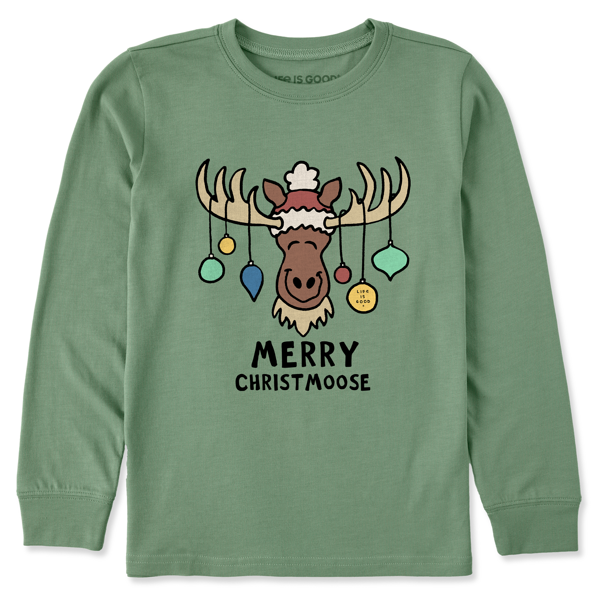 Kids Crusher Long Sleeve Tee - Merry Christmoose