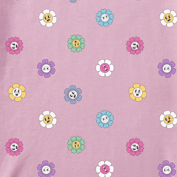 Toddler Crusher Tee - Smiling Daisy Pattern