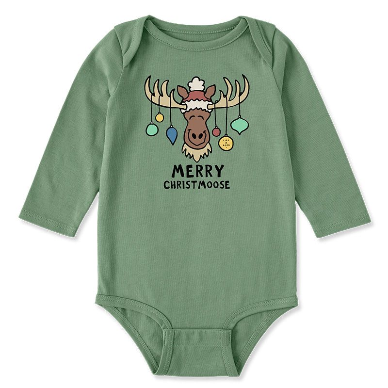 Baby Long Sleeve Bodysuit - Merry Christmoose