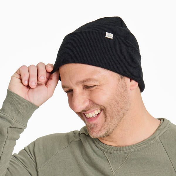 Adult Unisex Solid Cuff Toque - True Black - Life is Good Westport, Canada