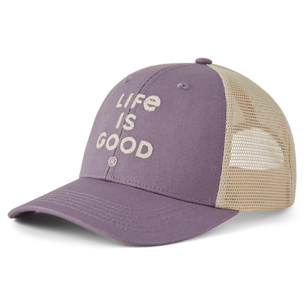 Trucker Hat - LIG Wordmark on Dusk Purple - Life is Good Westport, Canada