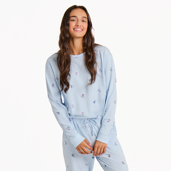 Womens Snuggle Sleep Long Sleeve Tee - Ski Ya Later