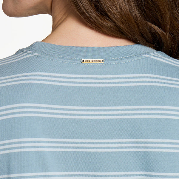 Women's Striped Weekend Crusher Dress - Smoky Blue